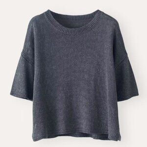 Poetry Linen SS Sweater Petrol Grey/Blue VZ19 US 10 New